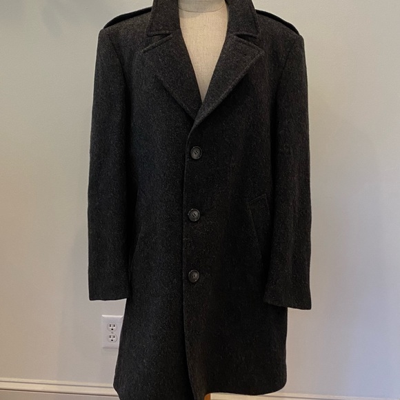 John Christian Collection International Mens Charcoal Gray Wool Coat / Size L - Picture 8 of 16